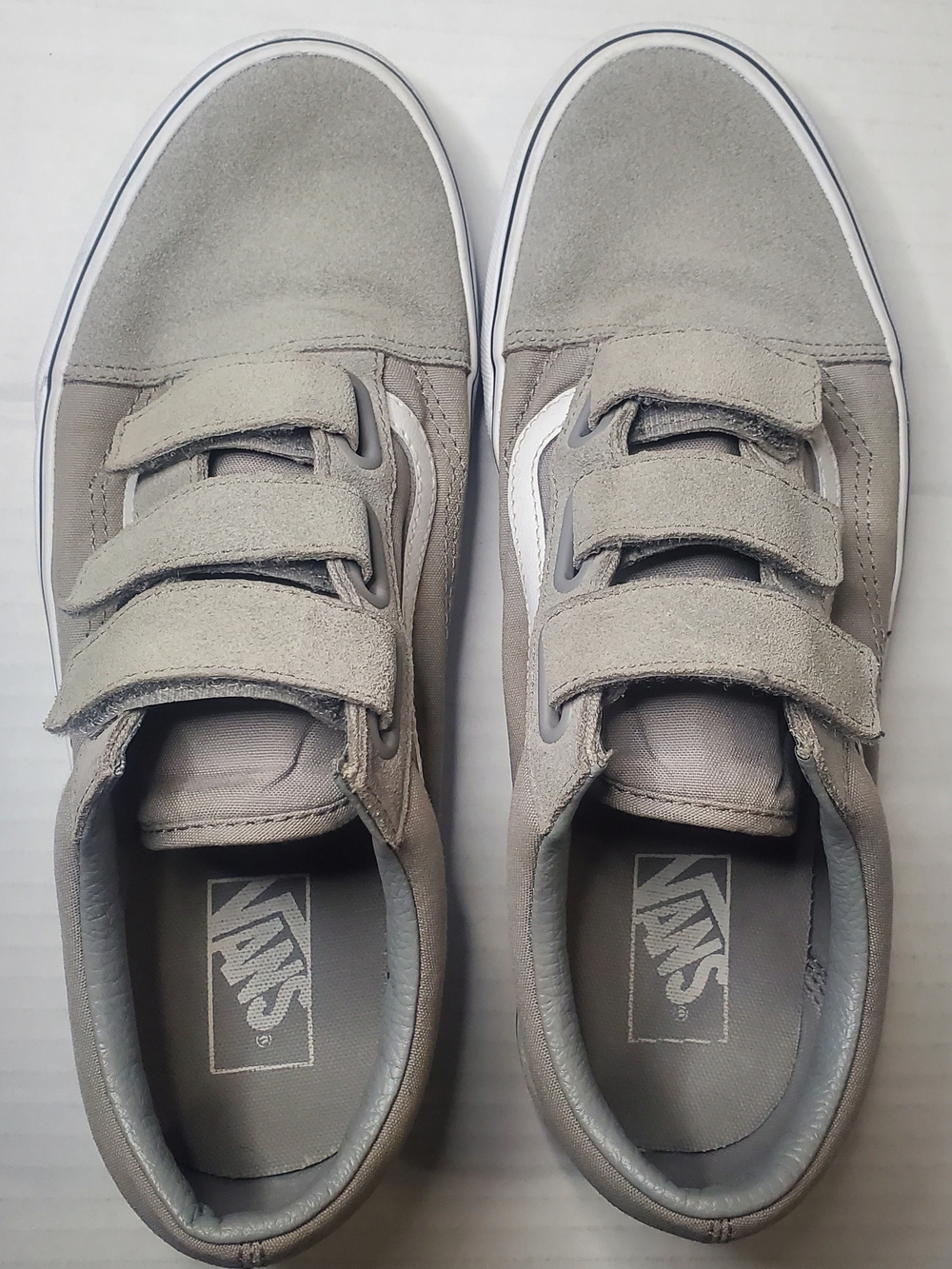 Gray Vans With Velcro Sneakers Size 10